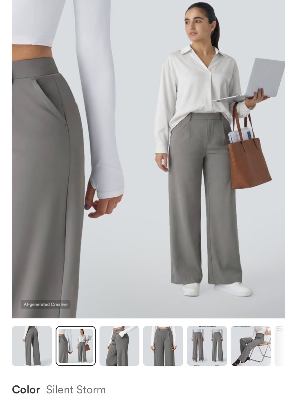 HALARA Wide-Leg Pants in Silent Storm Gray